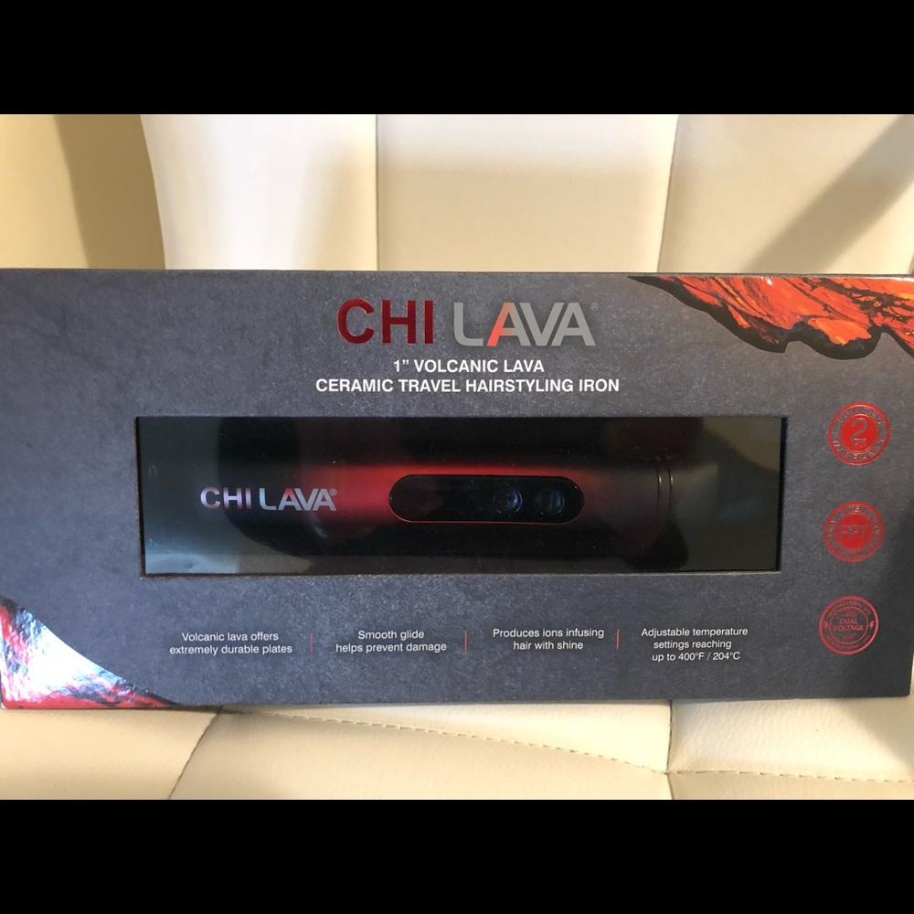 Chi 1” Volcanic Lava Ceramic Travel Flat Iron